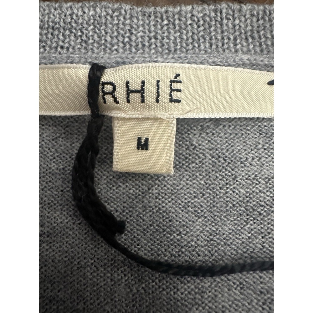 RHIE Sweater Cardigan NWT $375 Gray Medium 100% Wool Classic Knit #N10-3 READ - Picture 2 of 12